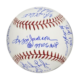 1977 Yankees Team-Signed Baseball (20 Signatures including Jackson and Nettles)